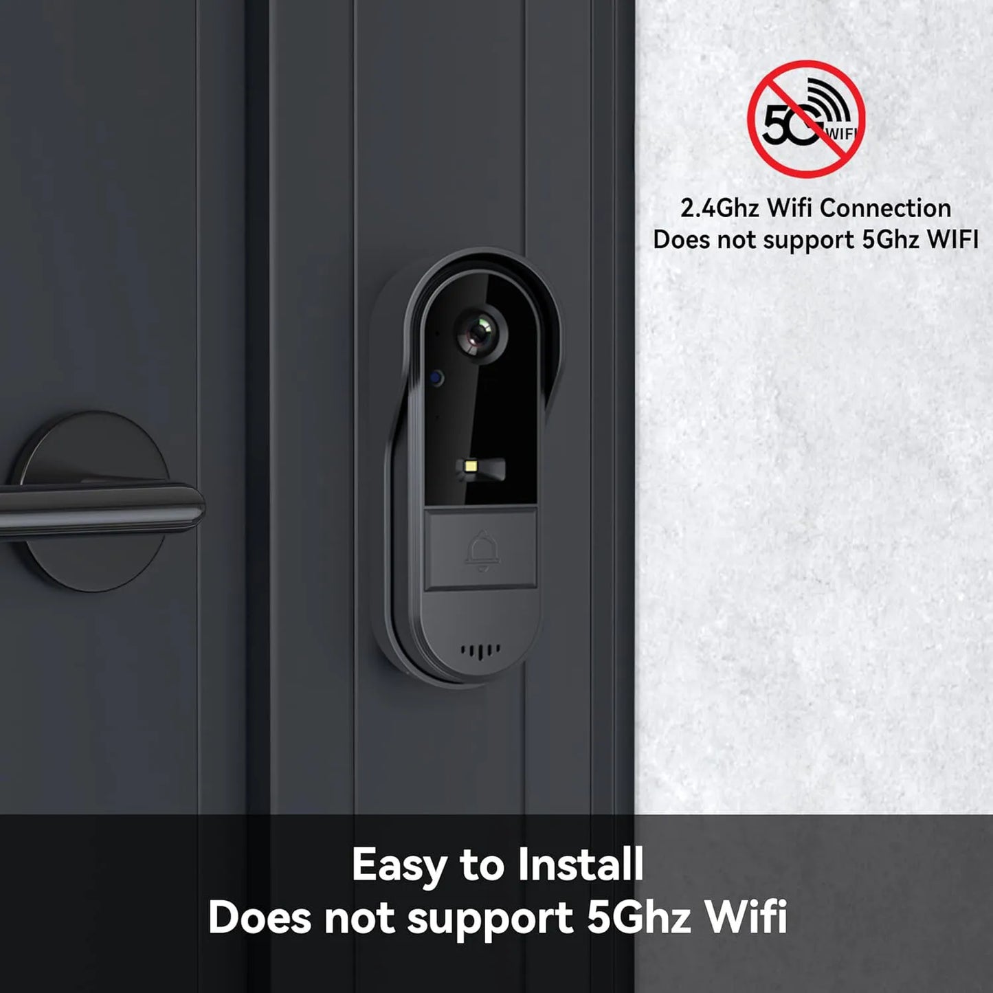 WiFi wireless smart video doorbell, Two-way outdoor 720P HD camera, Wireless intercom voice, Smart home waterproof doorbell