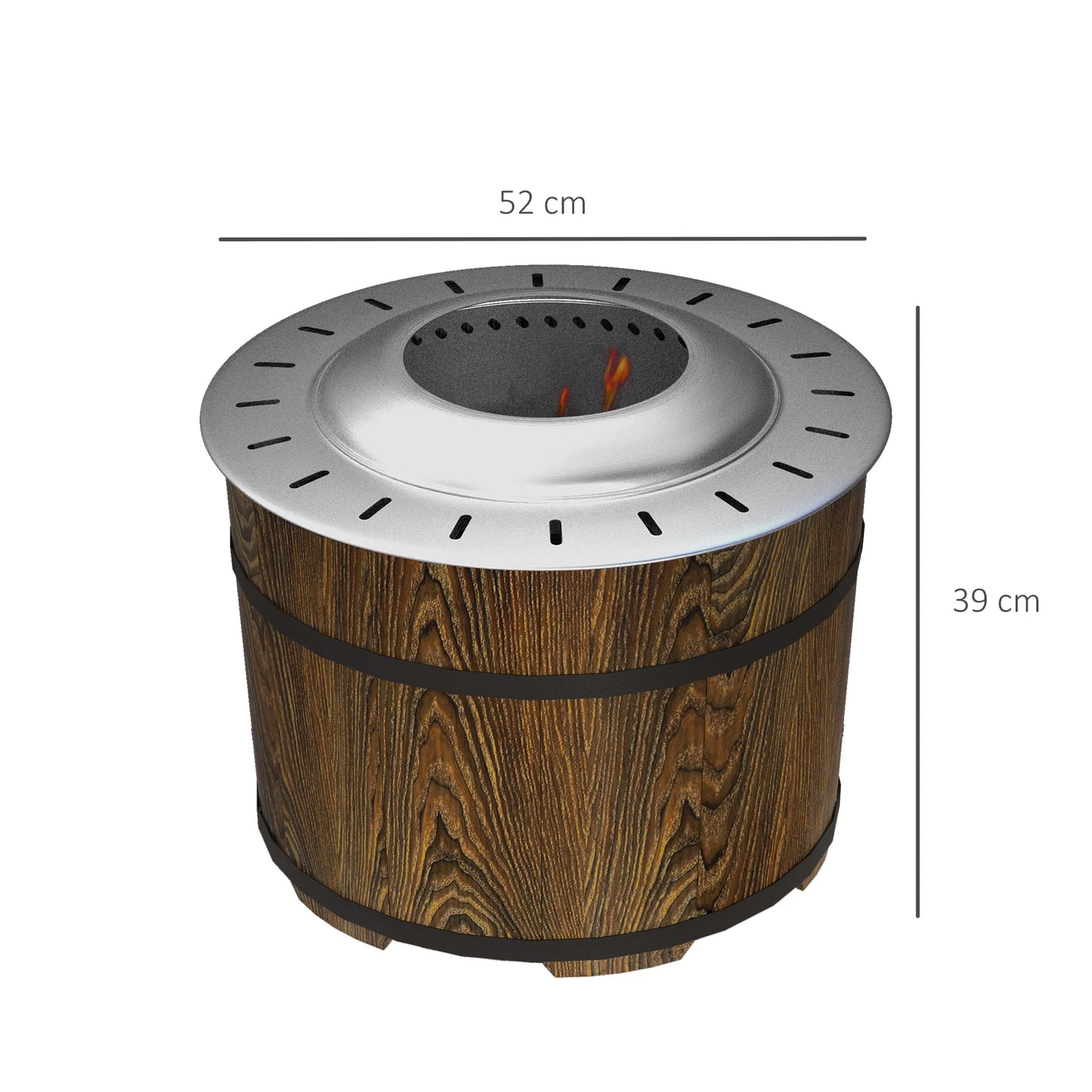 Smokeless Fire Pit with Mat, 20" Firepit, Magnesium Oxide, Brown