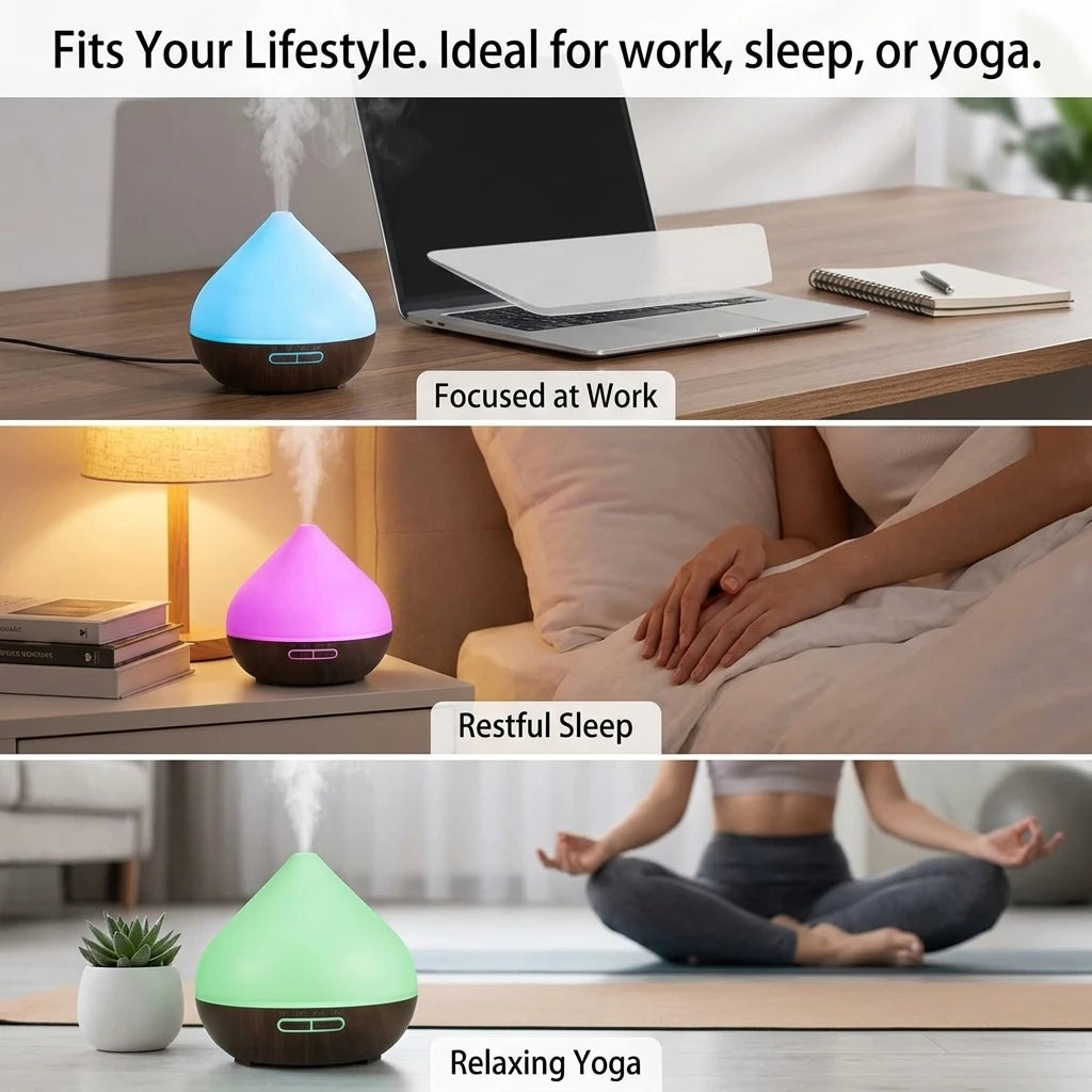 HonSun Ultrasonic Essential Oil Diffuser With Night Light Sensor