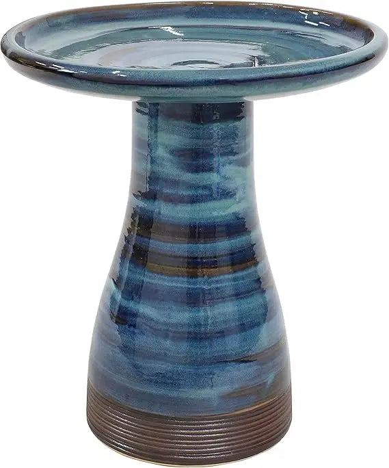 Ceramic Bird Bath Outdoor Hand-Painted Bowl UV Frost-Resistant Finish