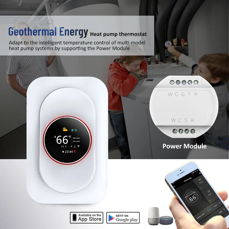 Becasmart BHP-7000 WiFi Thermostat For Home HVAC Heat Pump