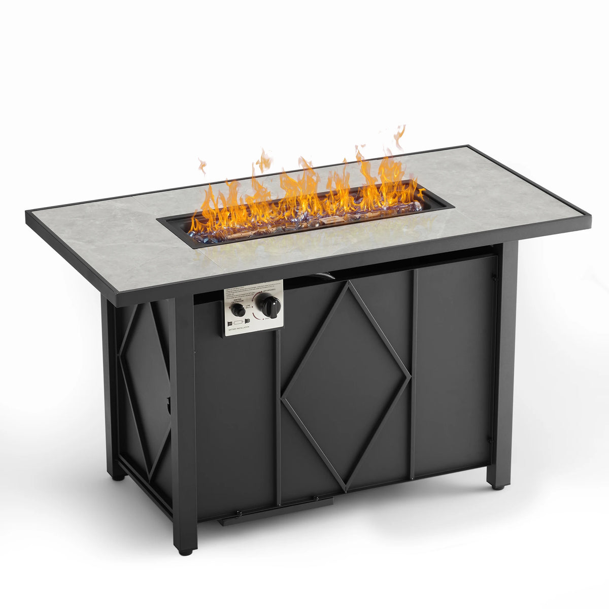 JHK Square Propane Fire Pit Table For Outdoor Living