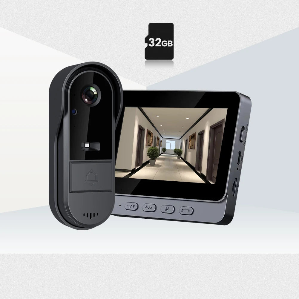 WiFi wireless smart video doorbell, Two-way outdoor 720P HD camera, Wireless intercom voice, Smart home waterproof doorbell