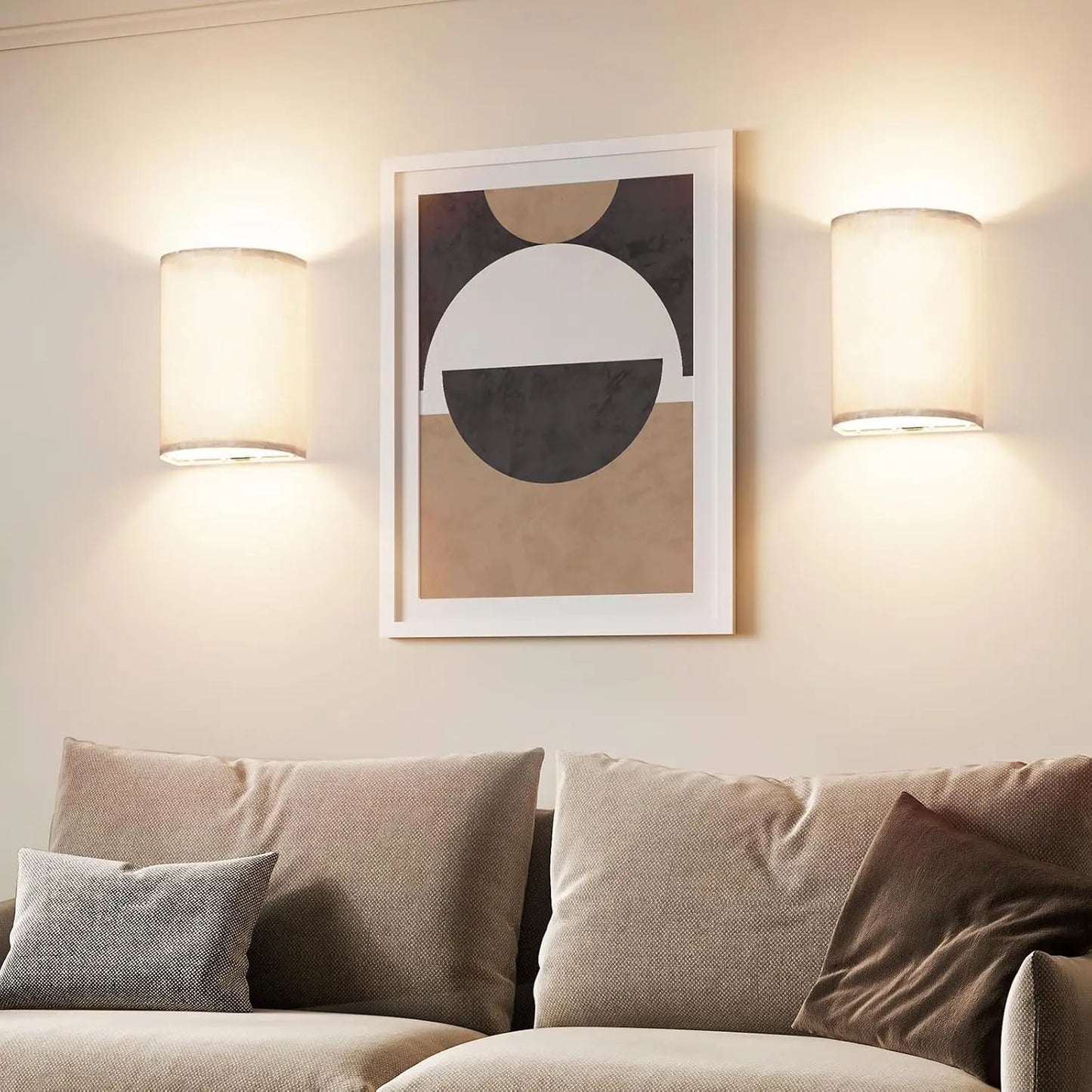 Versatile Fabric Wall Sconces Set of 2: Choose from Rechargeable, Battery, CCT & RGB Options for Perfect Ambiance in Any Room!