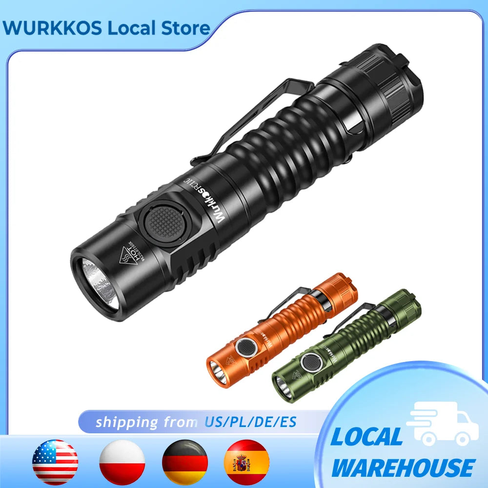 USB-C Rechargeable EDC 18650 Flashlight Max Output 1200 LM IP68 Waterproof Magnetic Tail Hiking Travel light