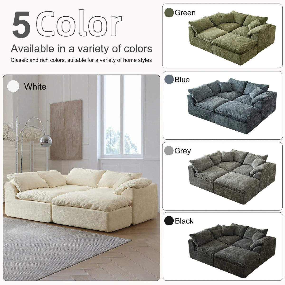 Yeflixvrau Modern L Shape Sectional Sofa With Removable Cushions