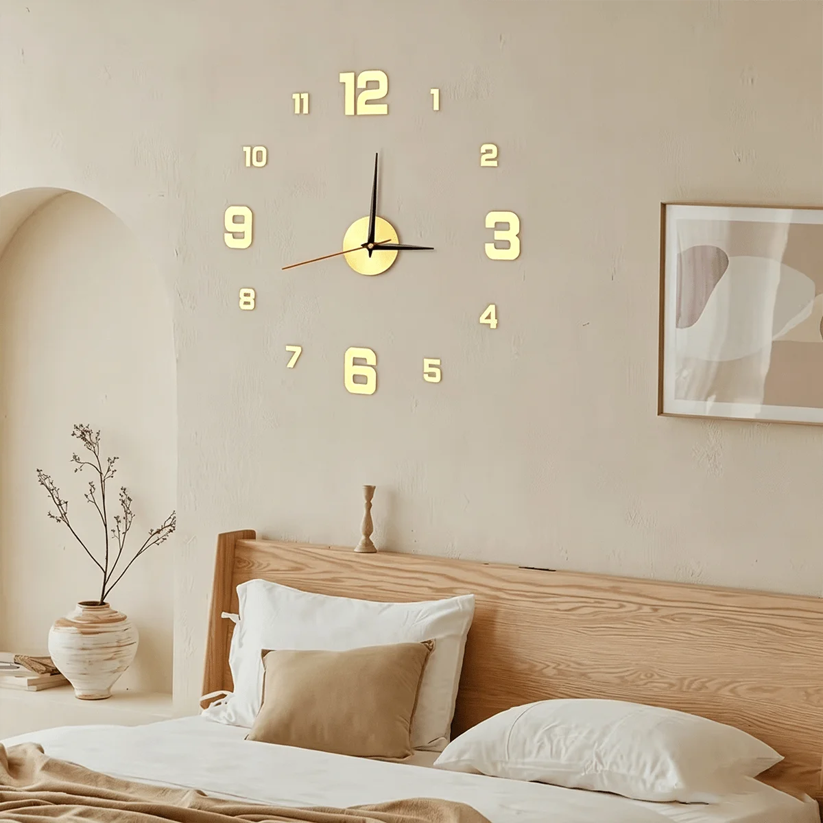 Minimalist Glow In The Dark Wall Clock Mirror Surface