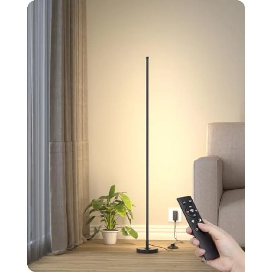 Corner Lamp, Minimalist LED Lamp with Remote Control, Dimmable Corner Light, Corner Floor Lamp Perfect for Living Room, Bedroom
