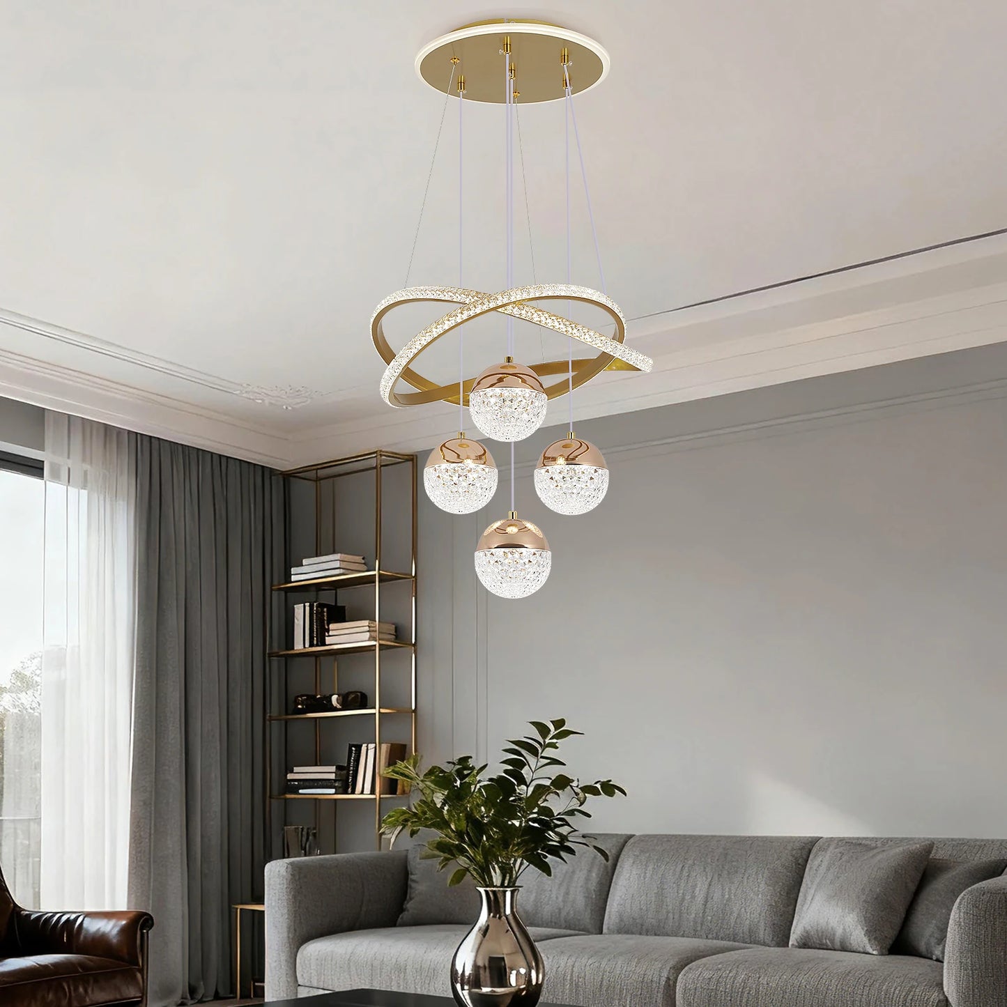 GreeLustr Nordic Modern LED Chandelier With Three Lighting Modes