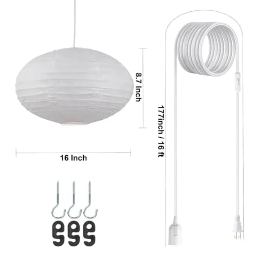 Plug In Pendant Light Fixture With On Off Switch Paper Lantern