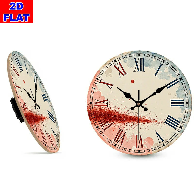 Vintage Roman Numeral Round Wall Clock With Silent Sweep Movement