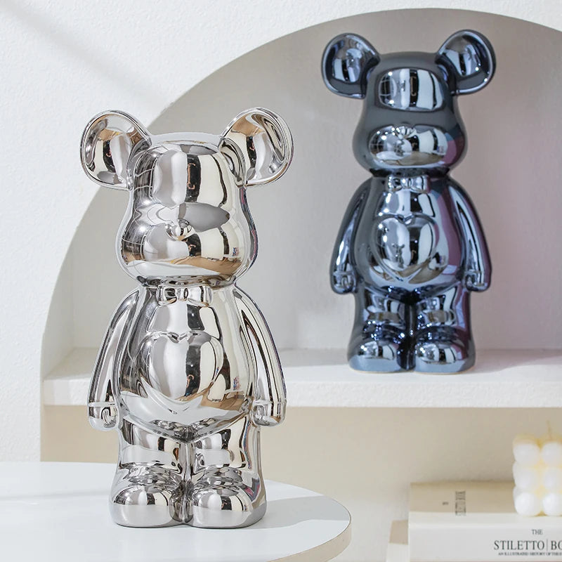 17/27/cm Aesthetic Bear brick Ceramic Staute Teddy Bear decor action figure Sculptures Ornament for room Home Decoration Crafts