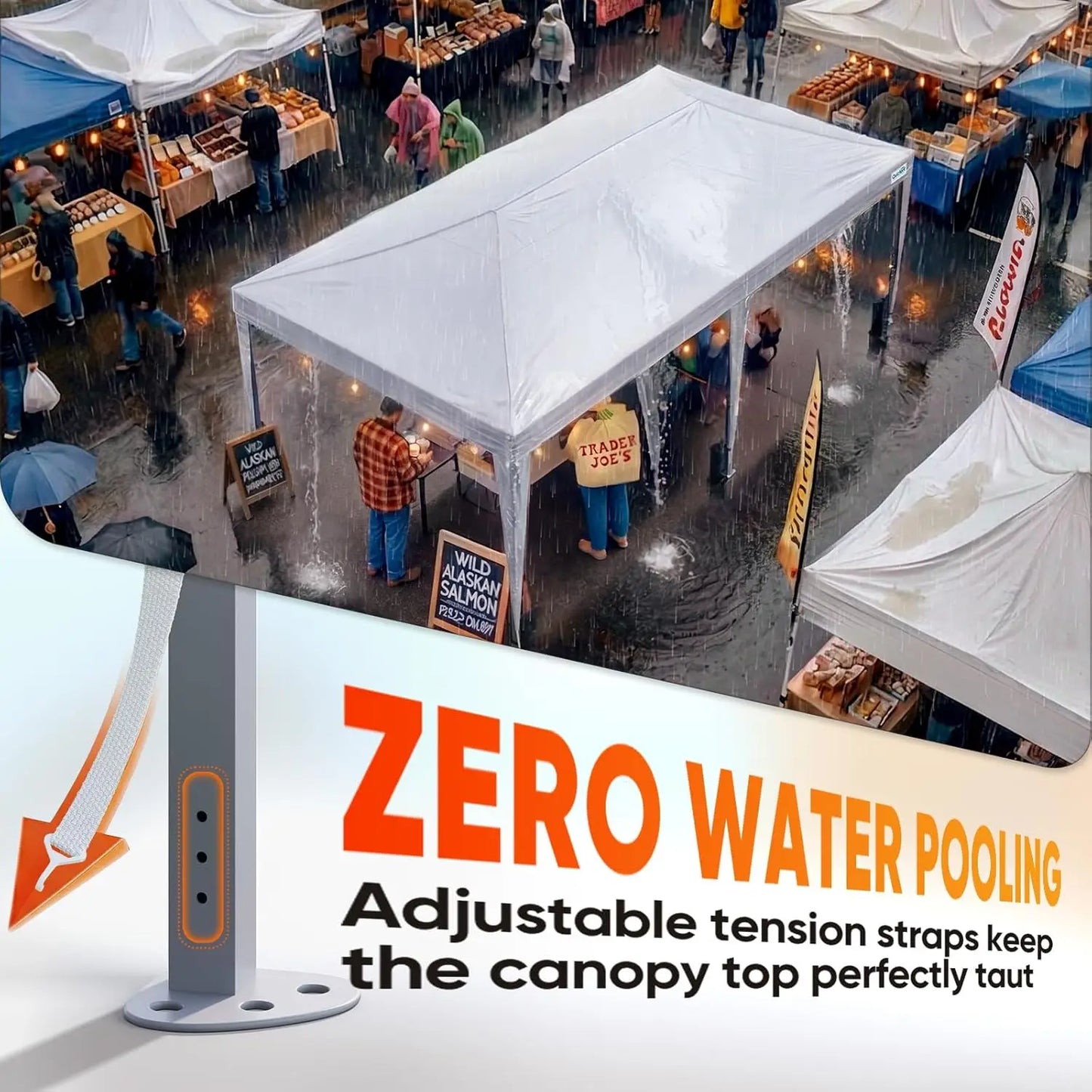 10x20 Pop up Canopy Without Sidewalls Easy set up Canopy Tent Instant Shelter with Windows for Outdoor Events Parties.