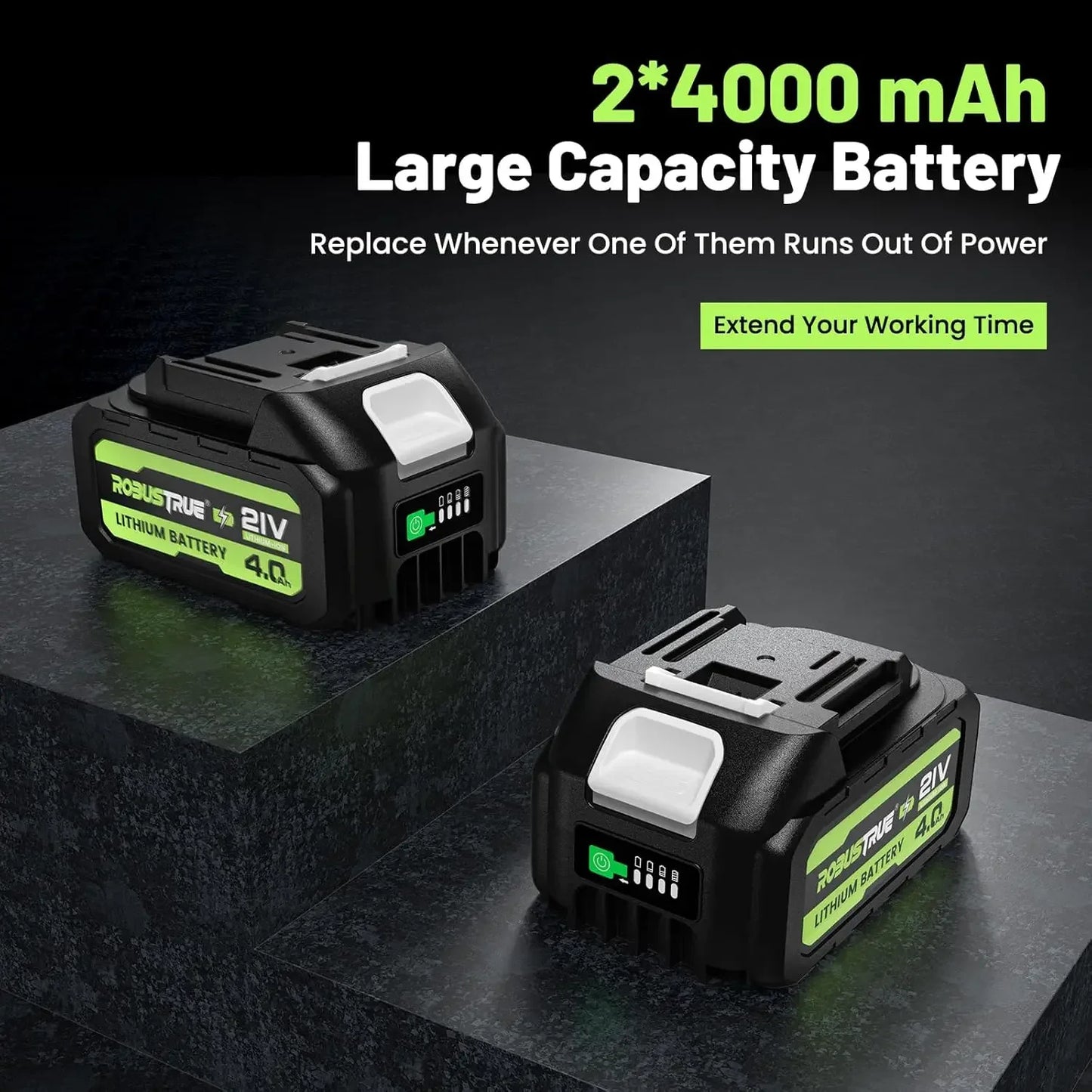 Robustrue 1000Nm Brushless Cordless Impact Wrench With 4.0Ah Battery