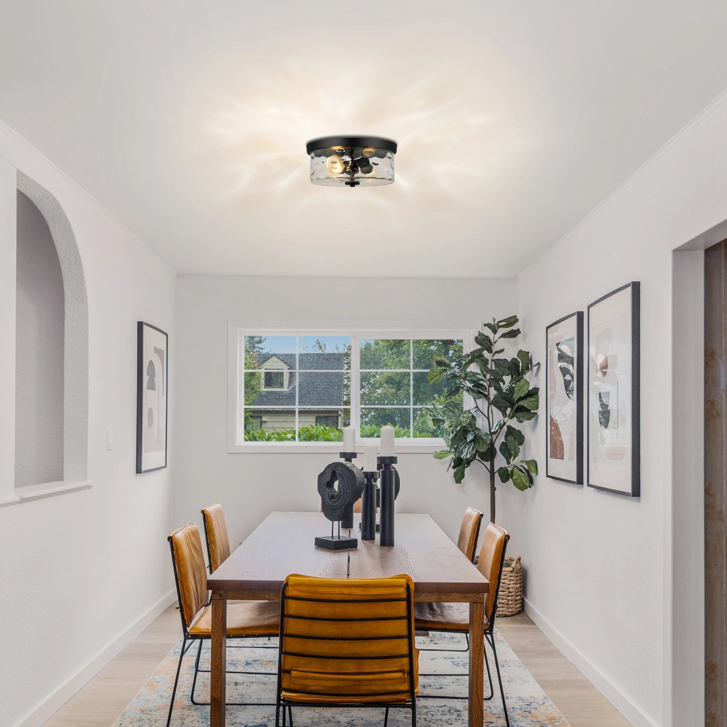Farmhouse Flush Mount Ceiling Light Fixture For Bedroom Hallway