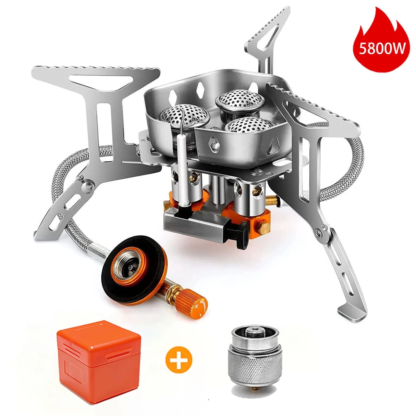Camping Wind Proof Gas Stove Outdoor Burner Strong Fire Heater Cooker Portable Furnace Supplies Equipment Picnic
