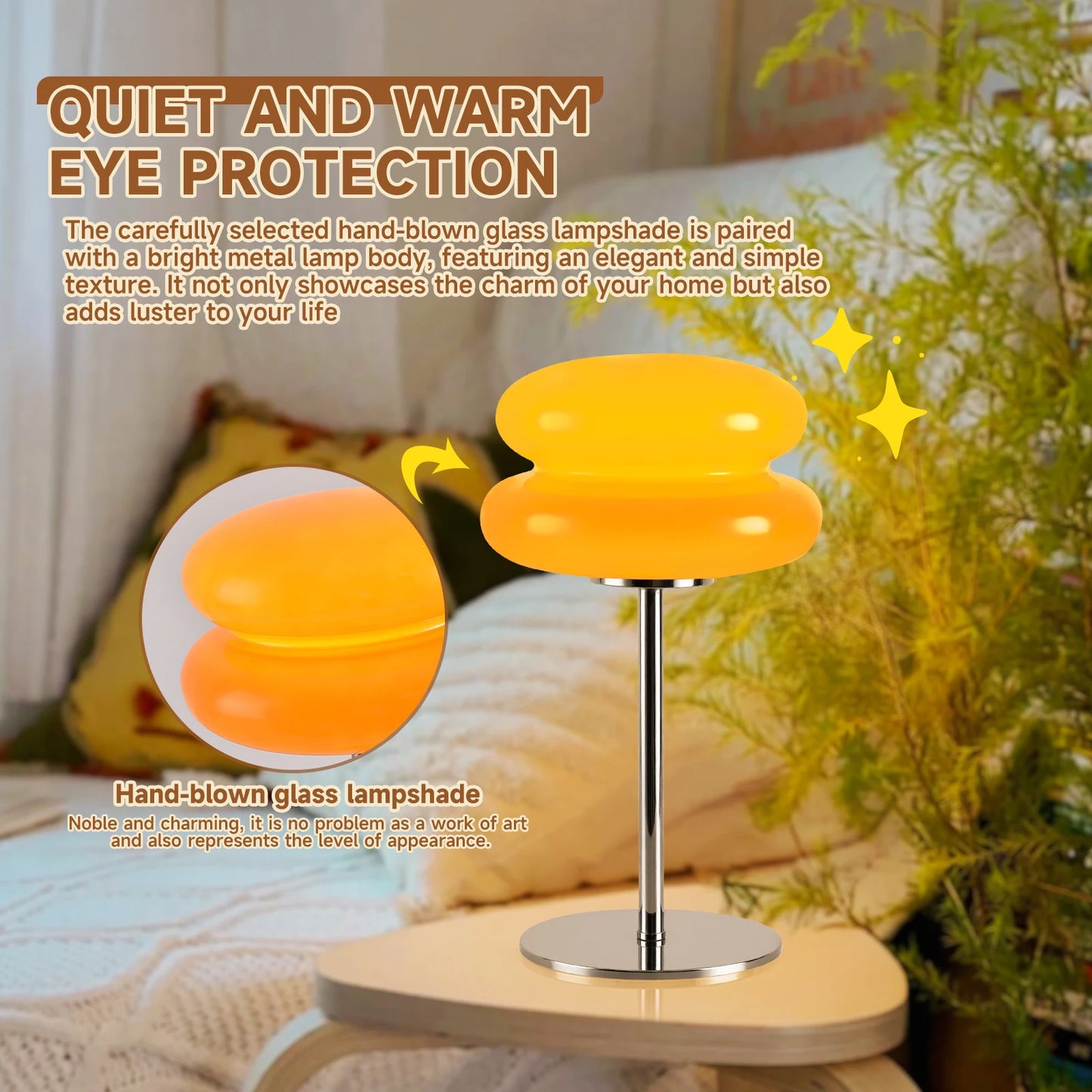 Cream-Style Creative Bread Night Light - Children's Room Bedside Lamp Birthday Gift Cute Bedroom Table Lamp Dimmable Sleep Ambiance Light Home Decoration Ornament - Orange