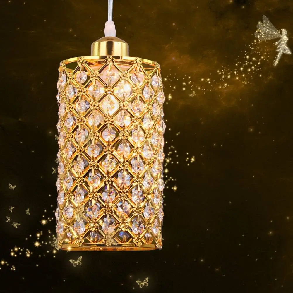 Finktonglan Modern Crystal Adjustable Pendant Light E26 Ceiling Fixture