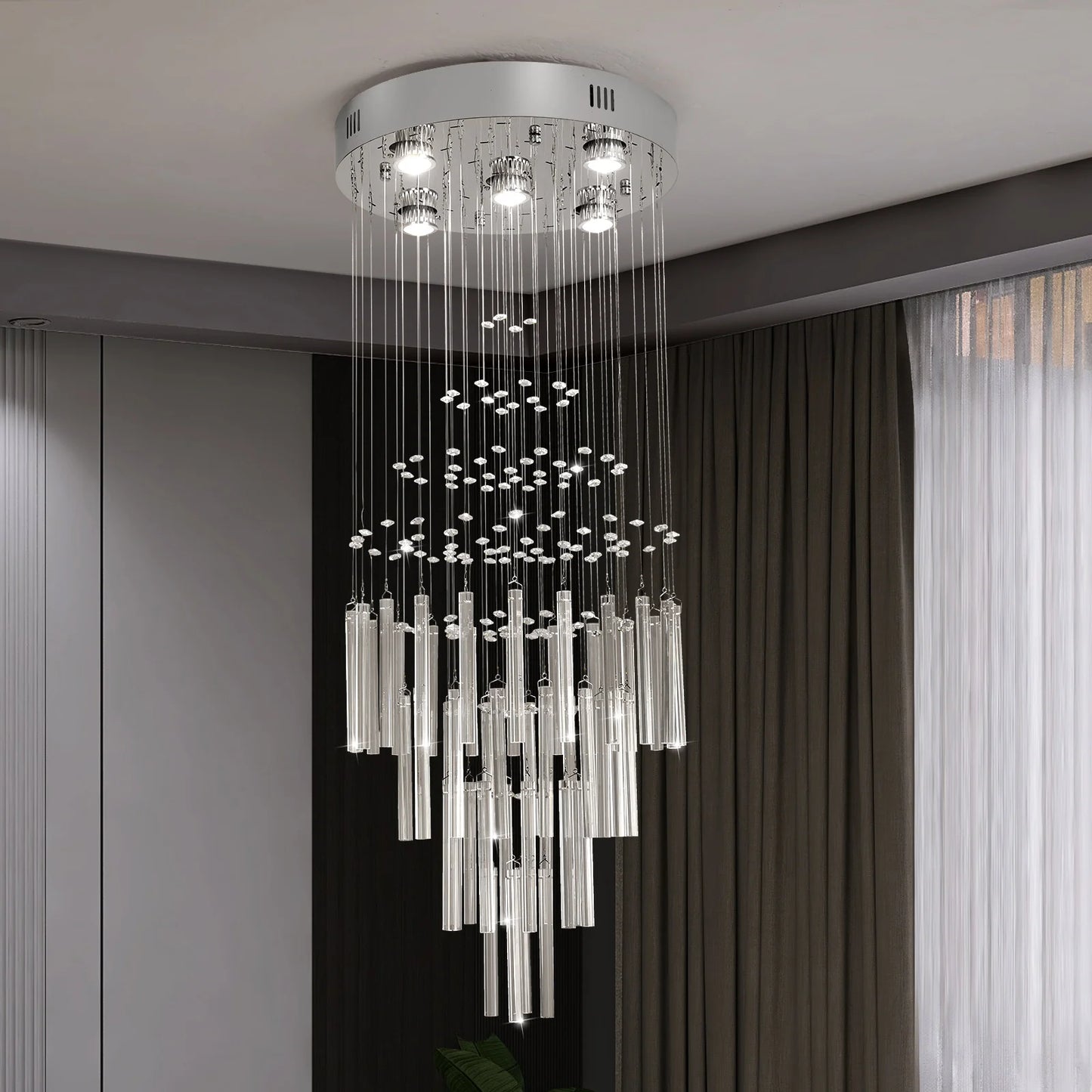 GreeLustr Crystal Ceiling Chandelier Luxury Home Decor Living Room Bedroom  Pendant Lights Lustre Lighting Fixture Ceiling Lamps