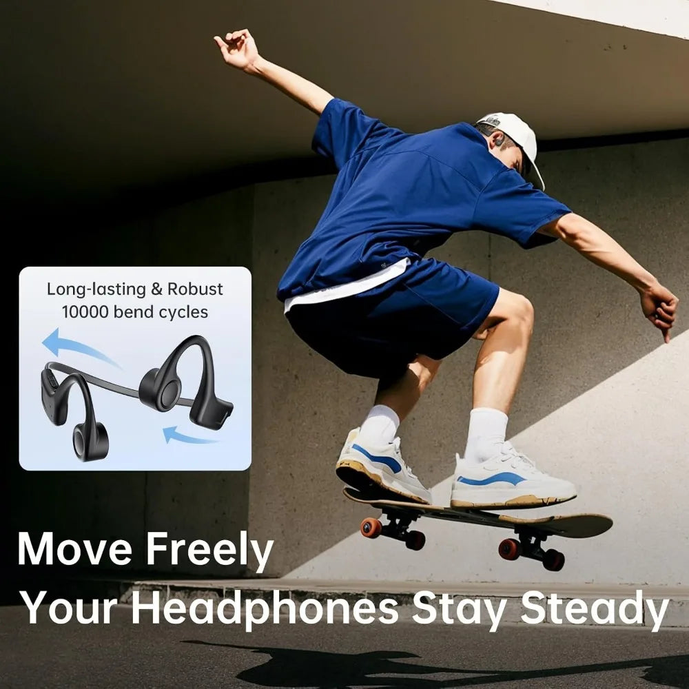 Ultra-Light 23.5g Wireless Bone Conduction Headphones, Comfortable for All Sports, Waterproof for Outdoor Activities