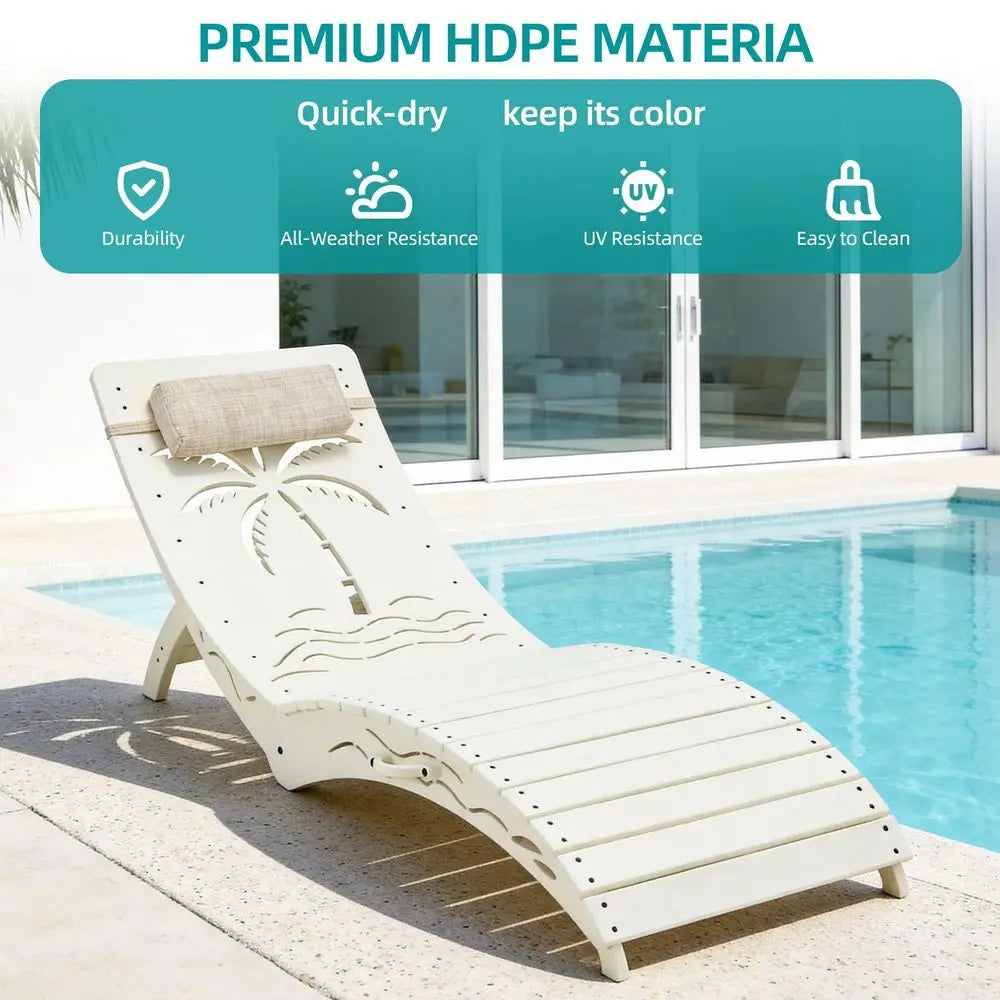 BONA Chaise Lounge Chair Outdoor Set of 2, Wicker Chaise Lounger with 5 Positions, Pool Lounge Chairs with Wheels