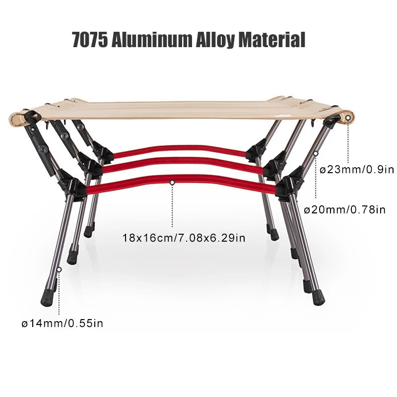 Portable folding bed, ultra light aluminum alloy sleeping bed, outdoor camping and travel