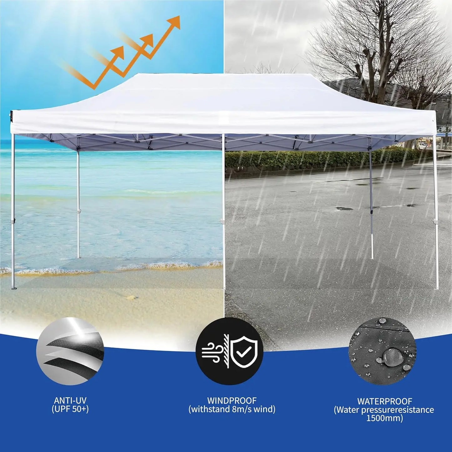 10x20 Canopy Tent Pop Up Tent Canopies Portable Instant Commercial Heavy Duty Outdoor Market Shelter.
