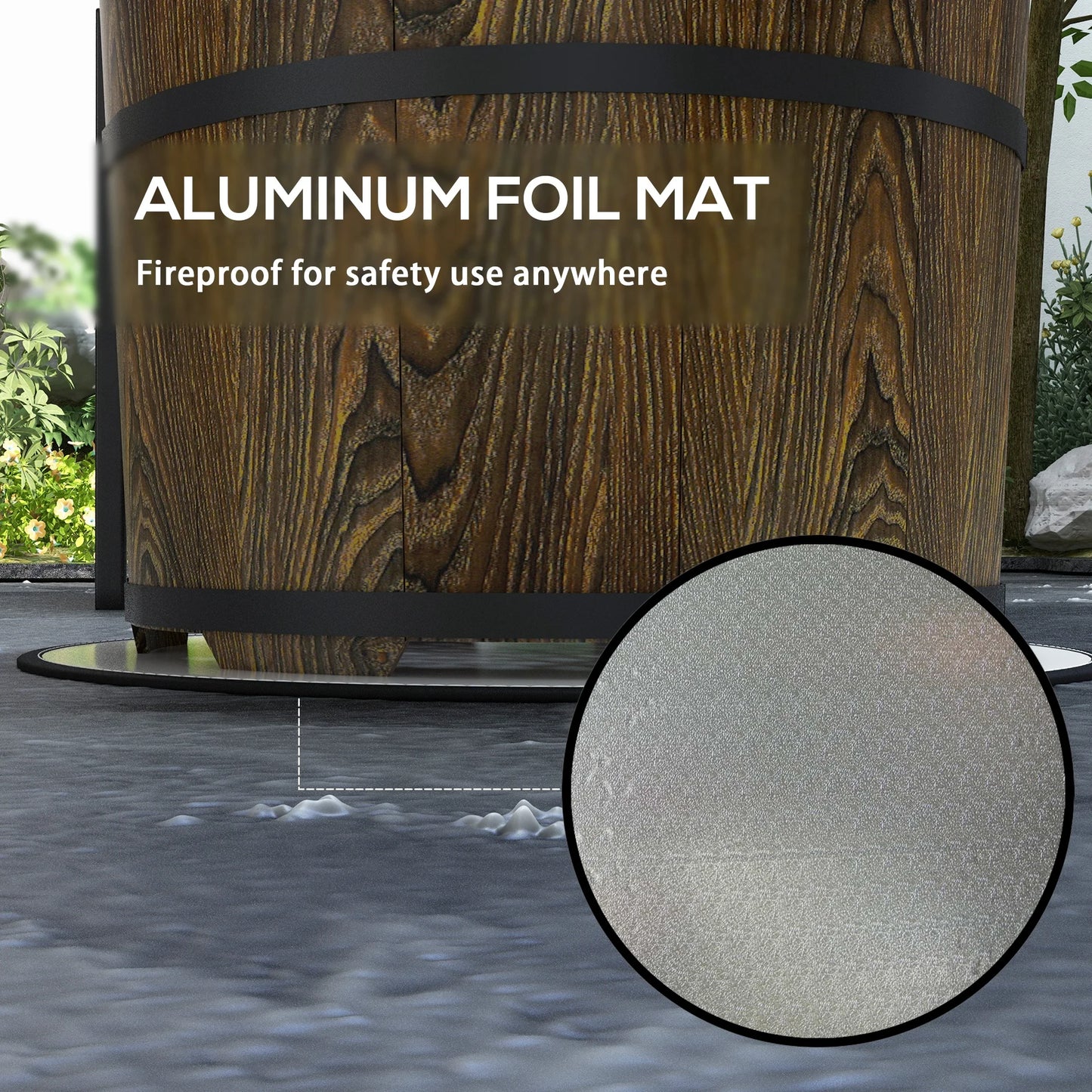 Smokeless Fire Pit with Mat, 20" Firepit, Magnesium Oxide, Brown