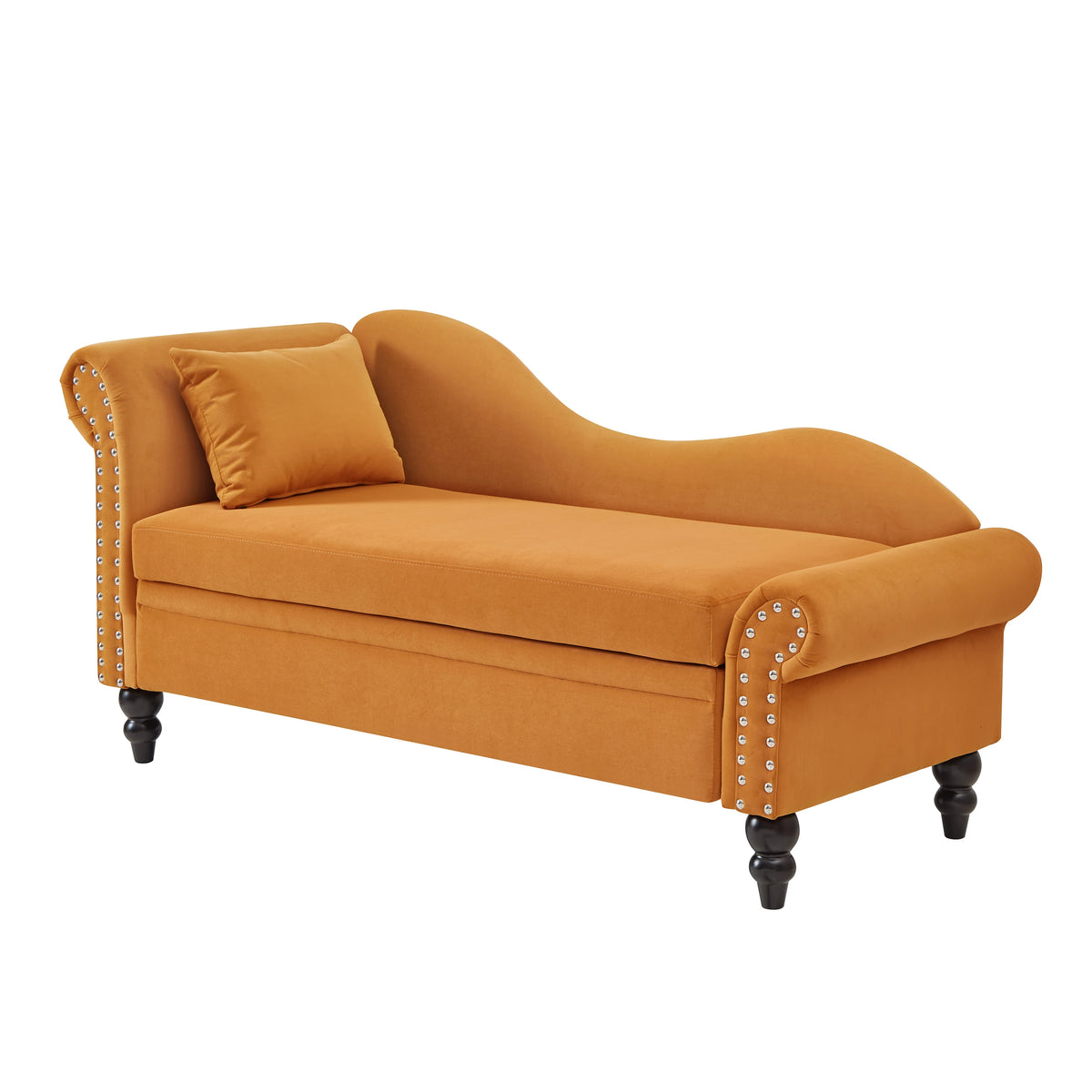 Modern Velvet Sofa With Hidden Storage And Left Armrest