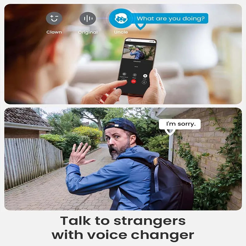 iegeek 5MP wireless doorbell camera, no subscription required , voice converter, two-way audio, PIR motion detection, 2.4GHzWiFi