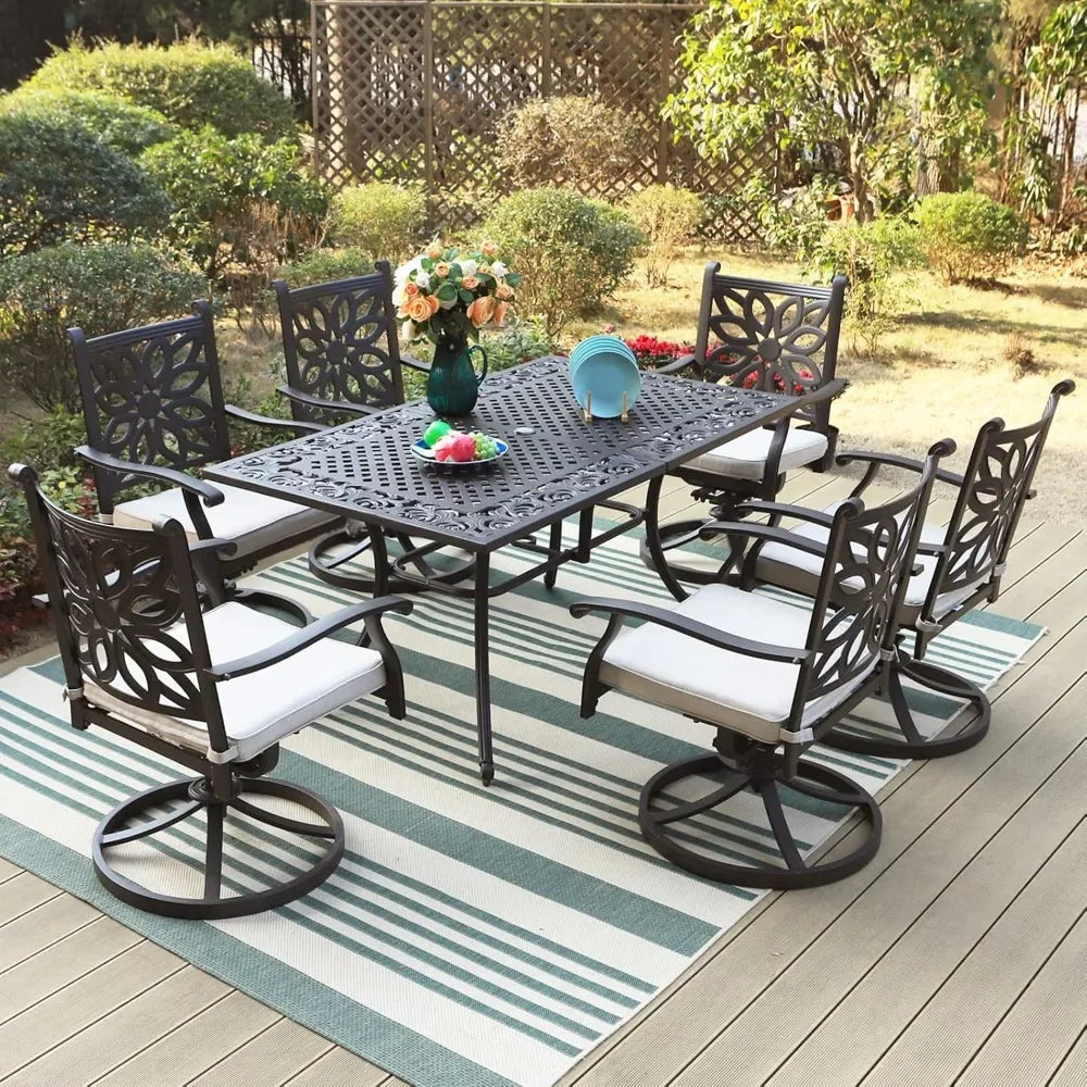 6-Person Rectangular Outdoor Dining Table