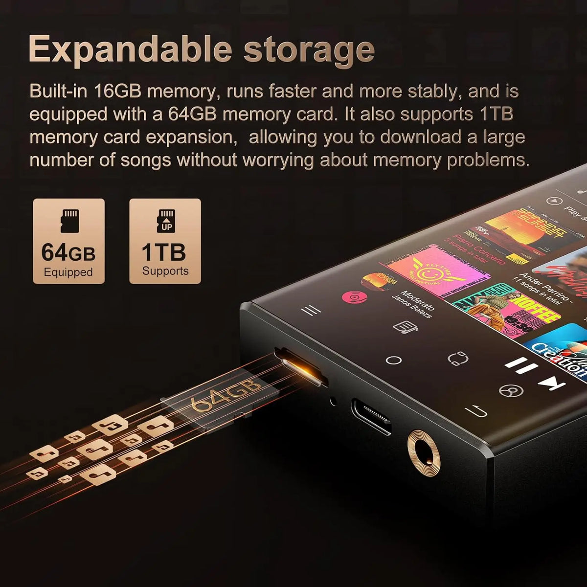 Oilsky Bluetooth MP3 Player With WiFi And High Resolution Audio