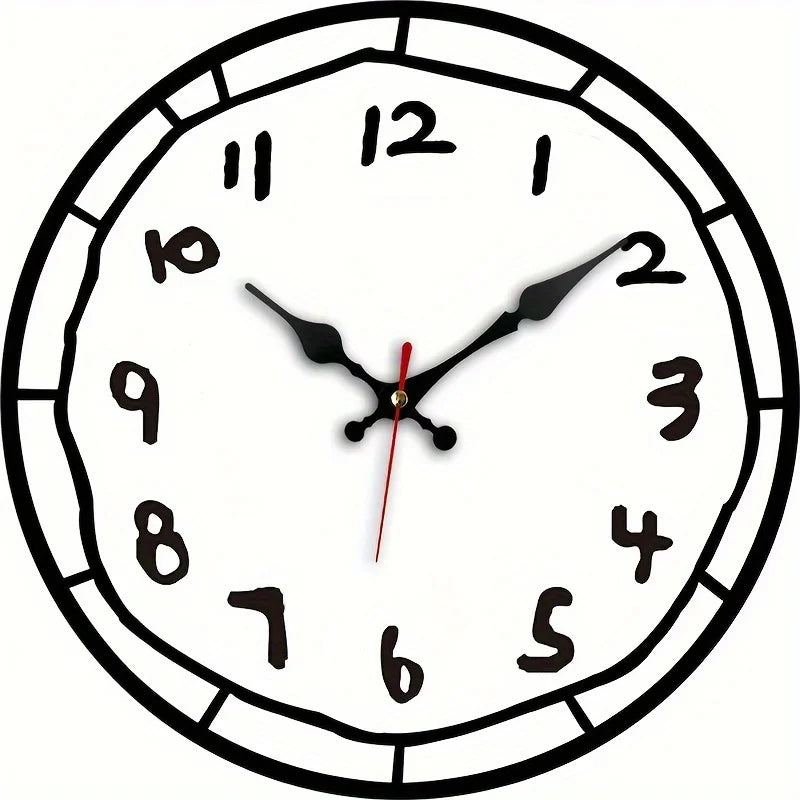 Modern Silent Quartz Wooden Wall Clock With Large Numbers