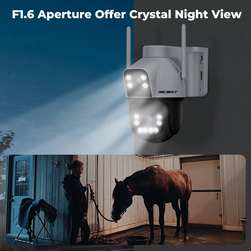 GENBOLT 4G AOV Cellular Solar Security Camera Outdoor Wireless, AOV 7/24 Recording 3MP+3MP No WiFi IP Surveillance Camera with Sim Card, 8W 15600mAh Battery Operated LTE Camera CCTV