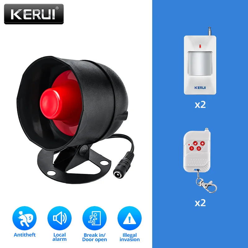 KERUI 110db The Alarm Loudly Speaker Siren Alarm System With Motion Door Windows Sensor for House Burglar Home Security Alarm