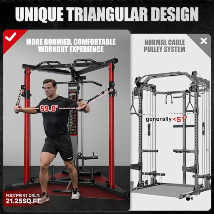 Home Gym Cable Crossover Machine With Adjustable Pulley System
