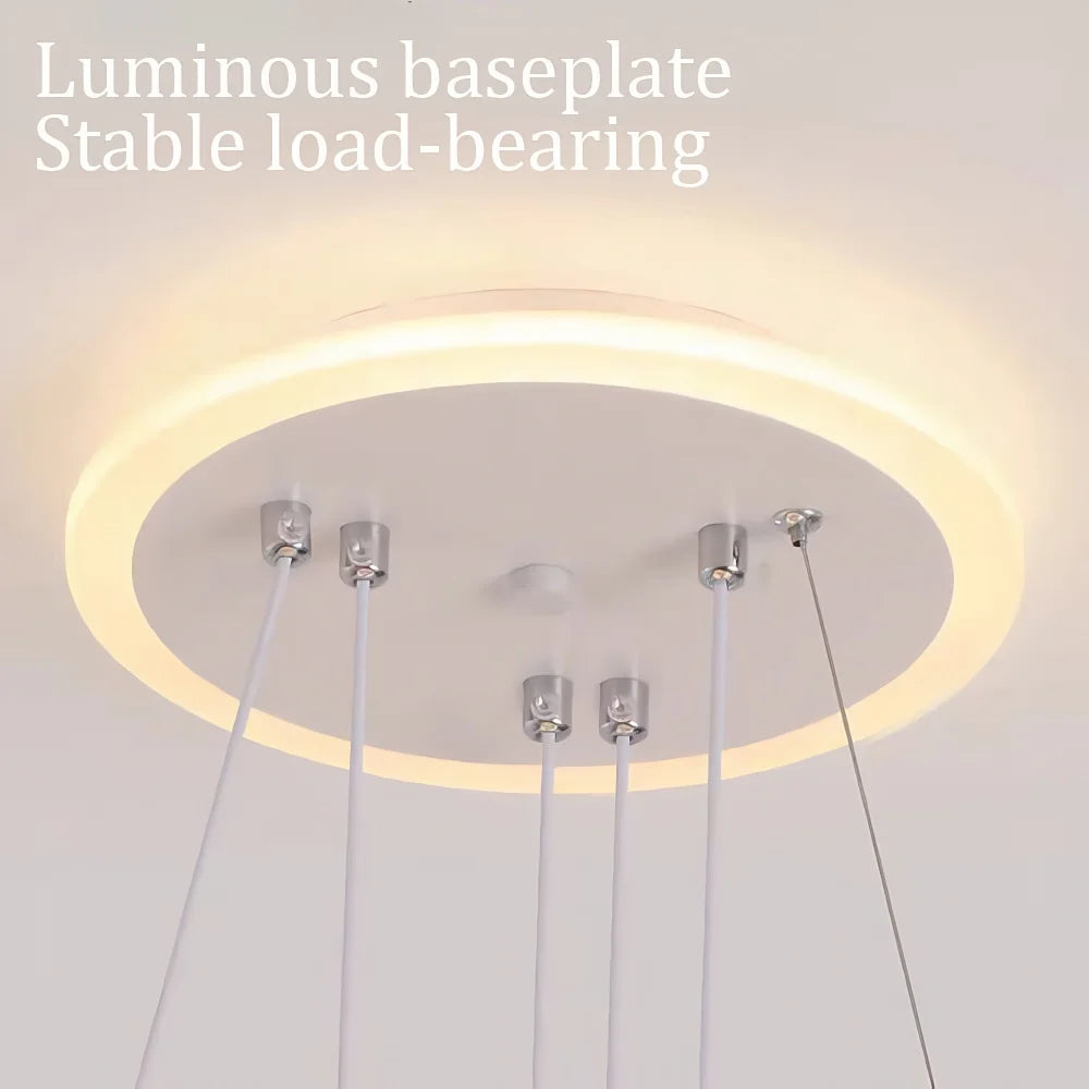 Three Color Temperatures LED Pendant Chandelier With Adjustable Suspension