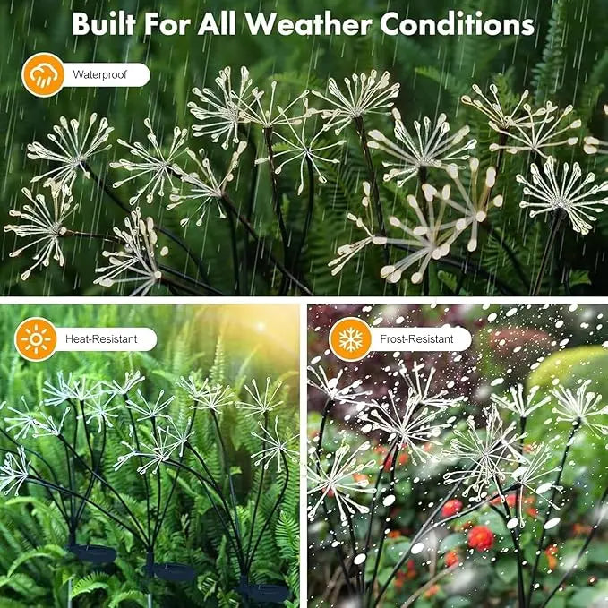 Solar Patio Lamp Solar Firework Sway Lights Outdoor Waterproof Flower Decor Atmosphere for Landscape Garden Yard