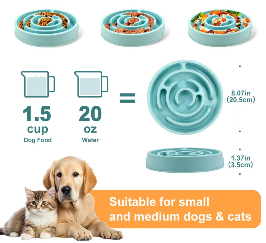 Slow Feeder Dog Bowl With Non Slip Interactive Maze
