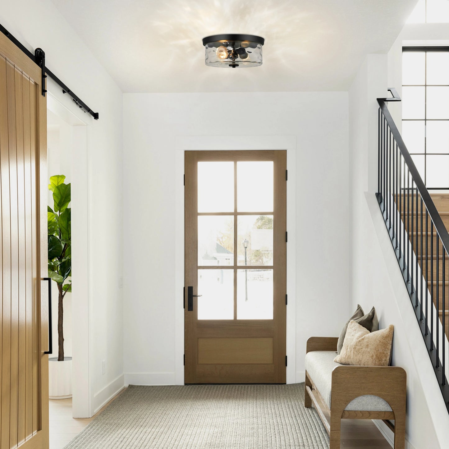 Farmhouse Flush Mount Ceiling Light Fixture For Bedroom Hallway