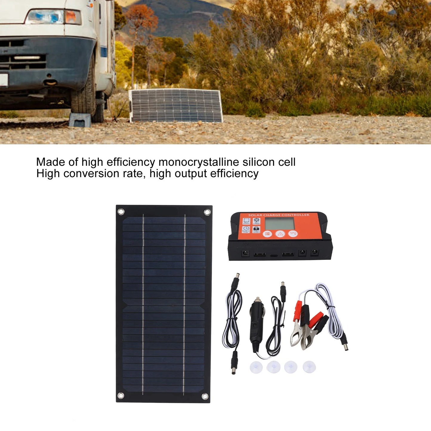 YOSOO Electric 600W Portable Solar Panel Kit With 100A Charge Controller