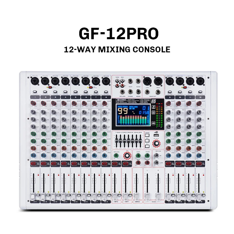 Nxg 12 Channel Professional Audio Mixer With Dsp Reverb