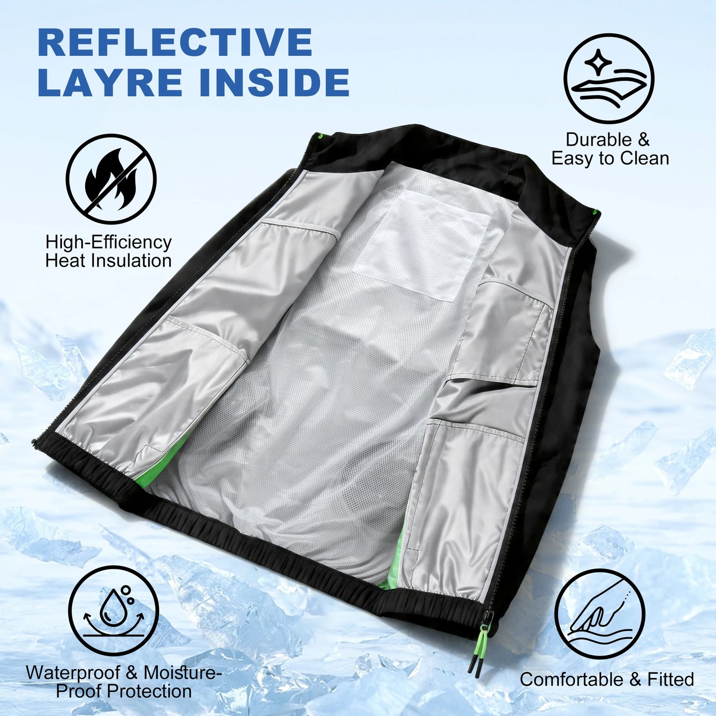 Summer Cool Vest Wearable Refrigeration Fan Vest Outdoor Cooling Tactical Fishing Sleeveless Work Jacket
