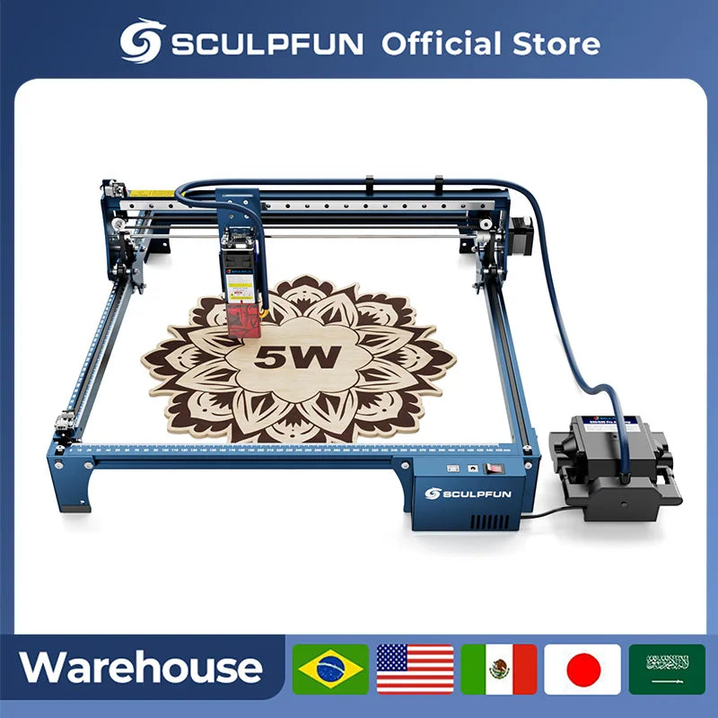 5W Laser Engraving Machine High-precision Wood Acrylic Laser Engraver Cutter 410x415mm Engraving Area