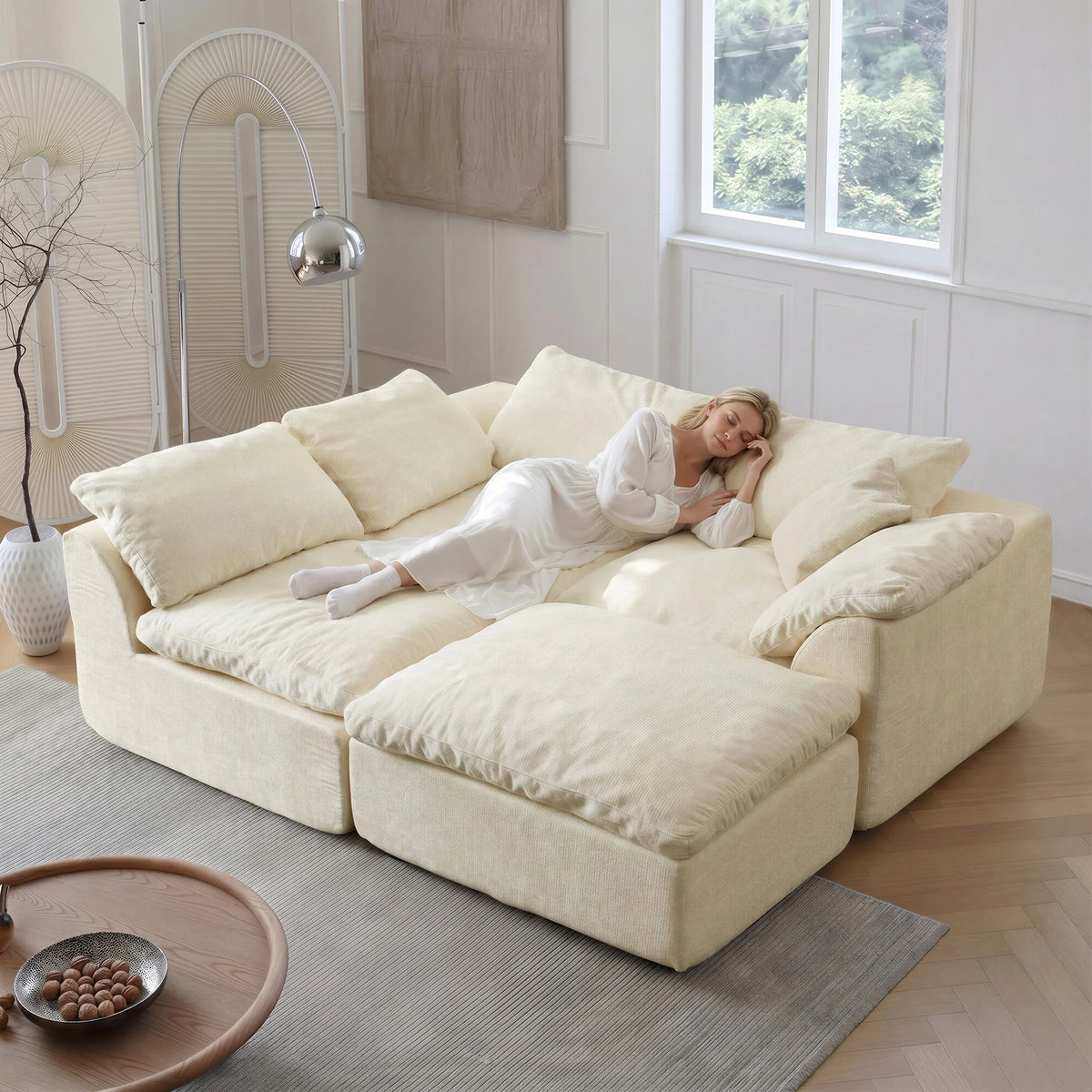 Yeflixvrau Modern L Shape Sectional Sofa With Removable Cushions