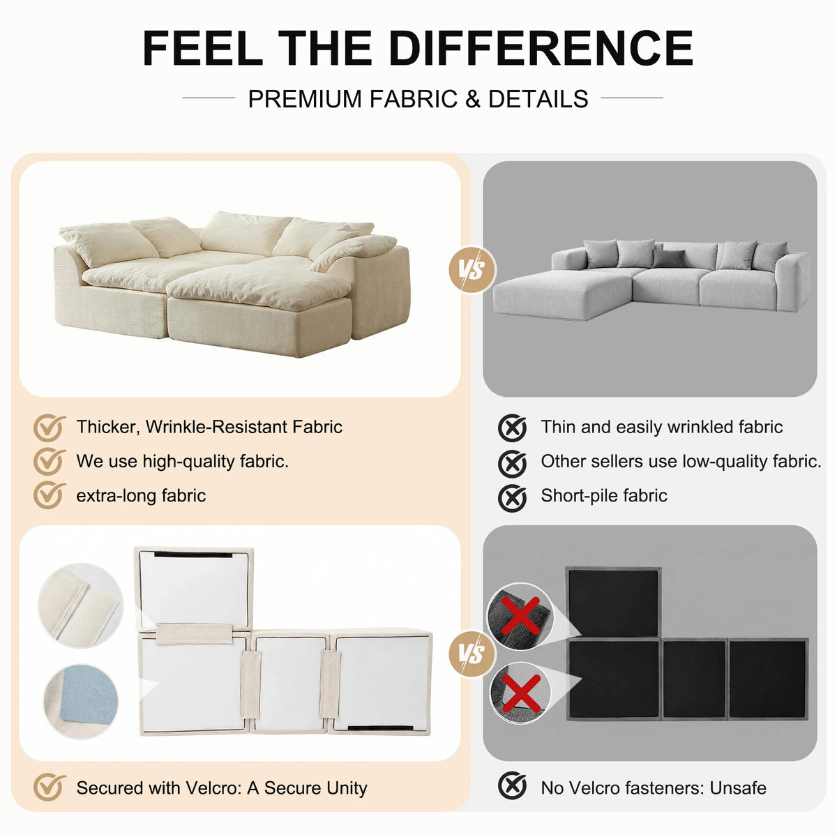 Yeflixvrau Modern L Shape Sectional Sofa With Removable Cushions