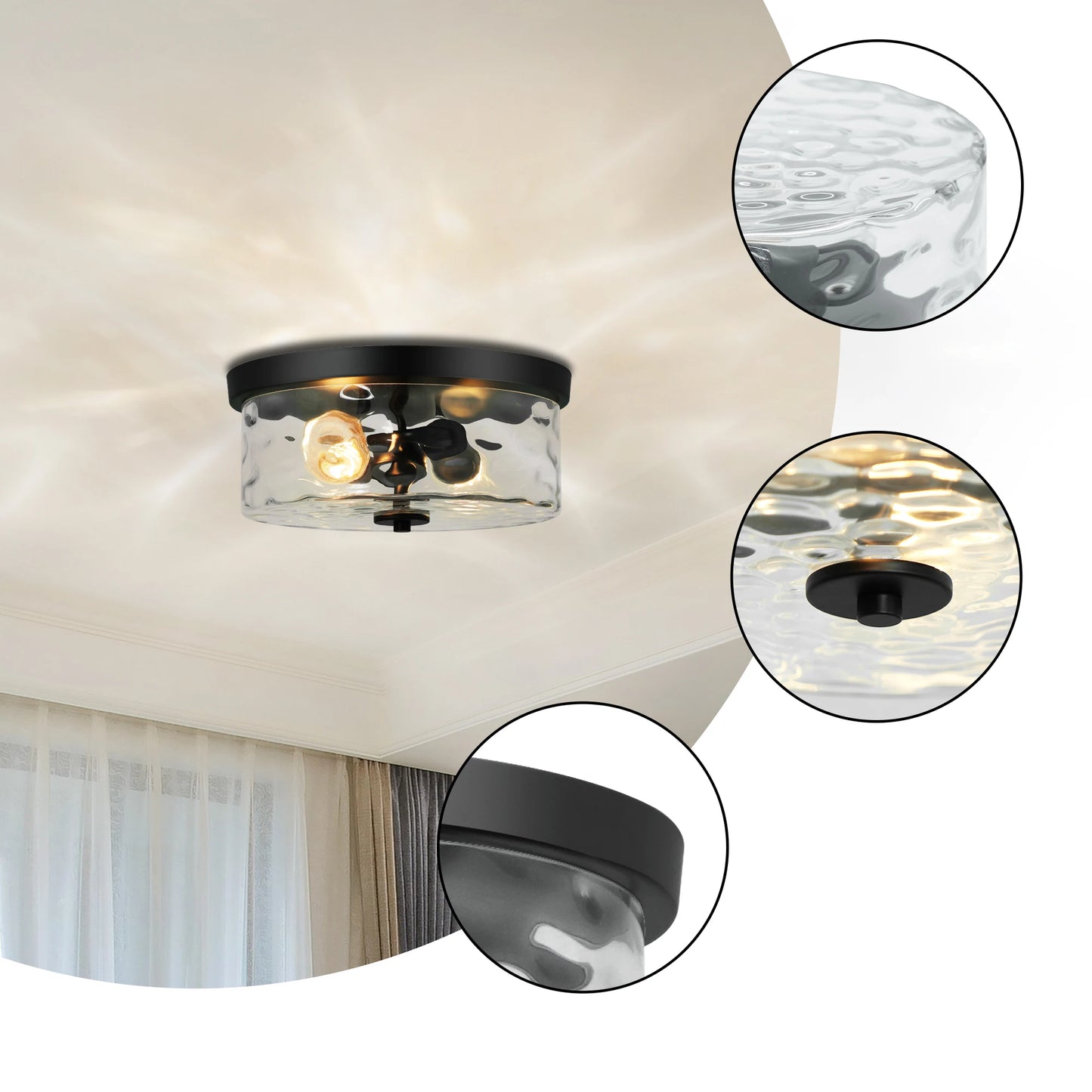 Farmhouse Flush Mount Ceiling Light Fixture For Bedroom Hallway