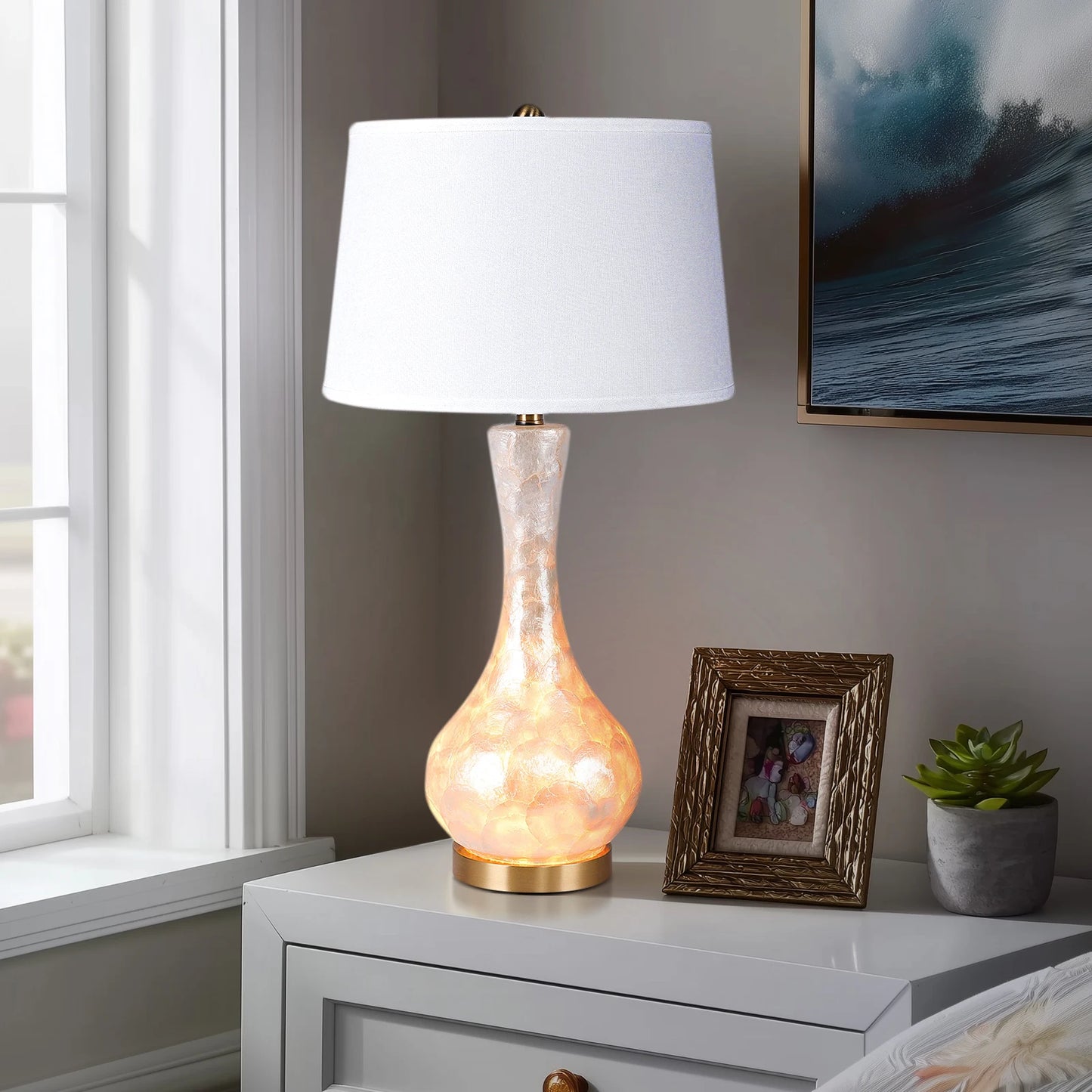 Opal Glass Desk Lamp Luxury Table Light For Hotels