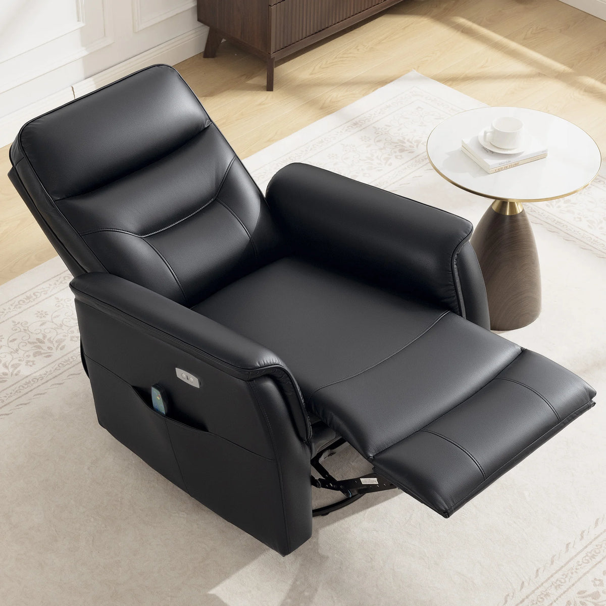 Kerdom Leather Power Lift Recliner With Vibration Massage