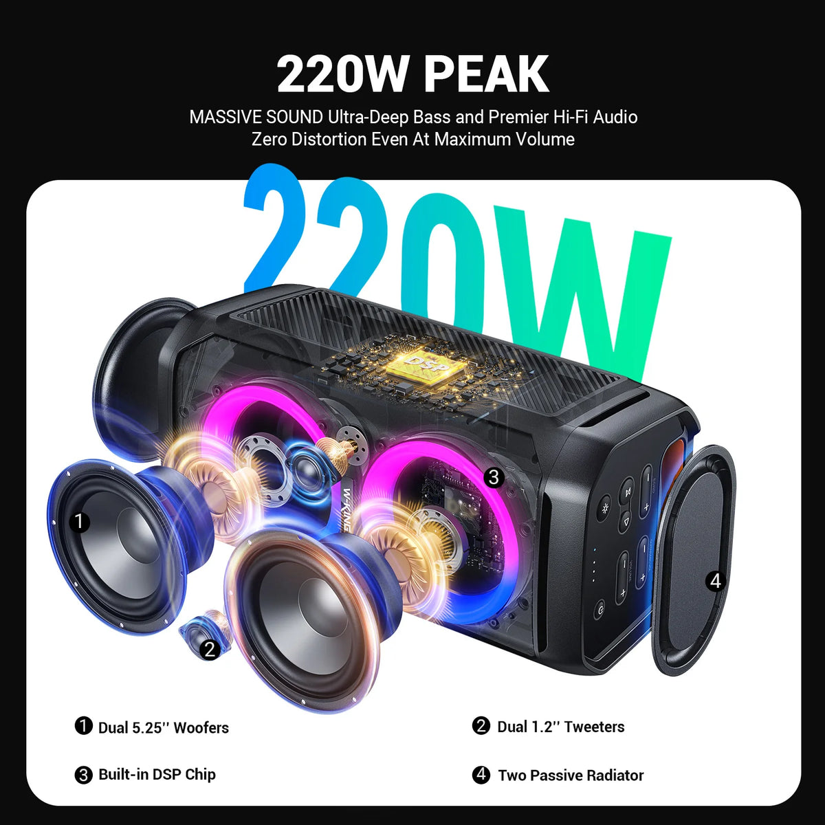 W King Portable Bluetooth Speaker Offering Waterproof Design And Sound